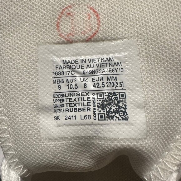 ⭐Converse Run Star Hike Canvas Platform 10.5 Womens Shoes Sneakers White 168817C - Picture 9 of 9